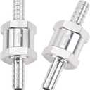 EVIL ENERGY 3/8" Fuel Check Valve One Way Inline Non Return Diesel Gasoline Silver(10mm OD,2PCS)
