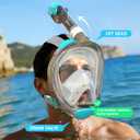 Greatever G2 Full Face Snorkel Mask with Latest Dry Top System,Foldable 180 Degree Panoramic View Snorkeling Mask with Camera Mount,Safe Breathing,Anti-Leak&Anti-Fog