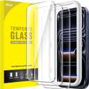 JETech Screen Protector for iPhone 17 Pro 6.3-Inch, Tempered Glass Film with Easy Installation Tool, 9H Hardness, Case-Friendly, 3-Pack