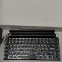 Adventurers Typewriter Style Retro Mechanical Keyboard LED Backlight 83 Keys Bluetooth 5.0 Blue Axis, Suitable Desktop Computers/Laptops Mac/Mobile Punk Keys, Black, 12.8 x 6.6 x 1.6 inches