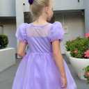 Arshiner Toddler Tulle Dress Girls Summer Party Bubble Dresses Puff Short Sleeve Casual Clothes for Girl 2-7T (Purple)