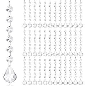 Nuenen 100 Pcs Acrylic Hanging Crystals for Centerpieces Chandelier Clear Crystal Garland Strands Ornament Acrylic Clear Beads Prisms Pendant for Christmas Tree Window Home Decoration(Maple Leaf)