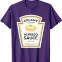 Creamy Alfredo Sauce Condiment With Jesus Christian Family T-Shirt L