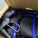 Drive Medical Lightweight Expedition Folding Transport Wheelchair with Hand Brakes - Portable Support - Large Rear Wheels - Compact Folding - Comfortable Design - Blue