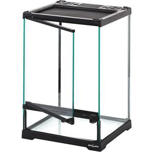 REPTI ZOO Mini Reptile Glass Terrarium,Front Opening Door Full View Visually Appealing Mini Reptile or Amphibians Glass Habitat, 8x8x12