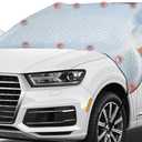 Car Windshield Snow Cover, Waterproof Car Windshield Frost Cover with Side Mirrors Protector, Windproof Winter Cover for Ice and Snow with Magnetic Edge for Car, SUV, RV and Truck (56.29 × 64.17 inches)