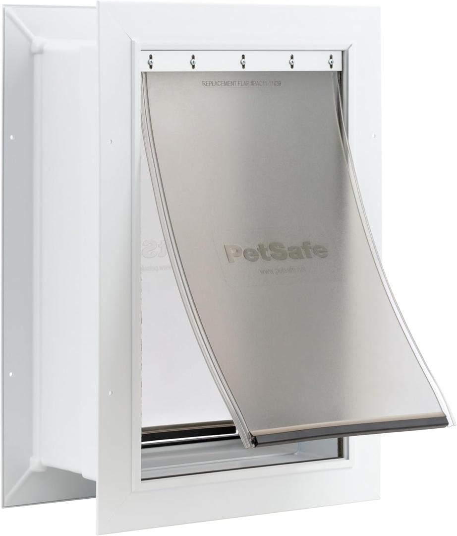 PetSafe Wall Entry Pet Door - Rust-Free Telescoping Frame - Easy Install for Interior & Exterior Walls 4 3/4" - 7" Thick - Medium - for Pets Up to 40 Lb