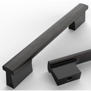 Asidrama 10 Pack 5 Inch(128mm) Oil Rubbed Bronze Cabinet Pulls Kitchen Cabinet Handles Cabinet Pulls Cabinet Hardware for Cupboard Drawer