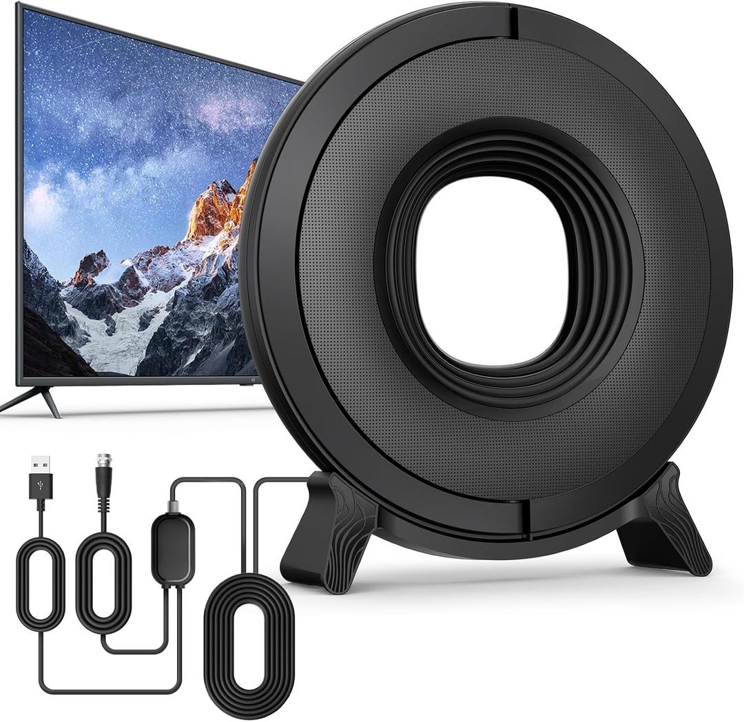 2026 Upgrated Indoor TV Antenna: Digital Antenna for Local Channels with Amplifier Signal Booster,3000+ Miles Long Range Reception Antenna Supports 4K 8K 1080P Smart TV/Older TVs