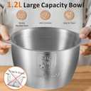 Food Processor Cordless Vegetable Chopper with 5 Cup Stainless Steel Bowl6000mAh USB Rechargeable Battery, Electric Garlic Meat Choppers BPA-free Baby Food Processors Blender Mincert(White)