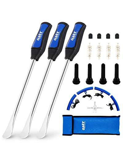 Orion Motor Tech Tire Spoon Kit, 20pc Tire Changing Tool for Motorcycle Dirt Bike Lawn Tractor Bicycle, 11.5" Small Motorcycle Tire Spoons Tire Removal Tool with 4pc Rim Covers Valve Tool Valve Cores