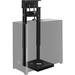 monTEK No Drill Under Desk PC Mount, Clamp-On Heavy Duty CPU Holder with Ventilated Cooling Design for Standing Desk & Home Office, Fits Most PC Cases 16.1"-25.6" (H), 66 lbs, Black