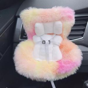 Doll Car Seat for 3–8 inch Figures, Compatible with Labubu and Other Plushes, Blind Box Dolls & Vinyl Collectibles, Includes Air Vent Clip & Desktop Stand, Cute Car Ornament for Collectors