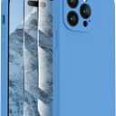 FireNova Designed for iPhone 14 Pro Max Case, Silicone Upgraded [Camera Protection] Case with [2 Screen Protectors], Soft Anti-Scratch Microfiber Lining Inside, 6.7 inch, Blue