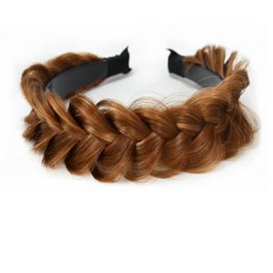 Wide Braided Headband Hoop Fashion Hair Accessories Elastic Non-slip Band for Women and Girl (OCHRE)