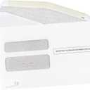 W2 Tax Envelopes, For 4-Up Style W2 Tax Forms, Gum Seal, 25 pack Security Double Window W2 Envelopes