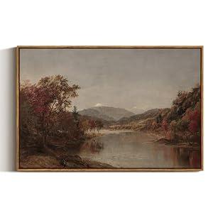 ARPEOTCY Vintage Framed Canvas Wall Art, 20x30 inch, Fall Large Vintage Wall Decor for Living Room, Vintage Painting for Bedroom, Framed Art Prints, for Office