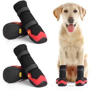Dog Shoes for Hot Pavement Anti-Slip Dog Boots Waterproof Dog Shoes for Small to Large Dogs with Reflective Straps Pet Dog Boots for Hiking.4Pcs Soft Breathable Paw Protectors for Dogs (Size 1 :1.77''x1.57''(L*W))
