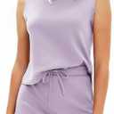 EXLURA Womens Summer 2 Piece Short Skirt Sets Sleeveless Top and Tennis Skorts Dressy Cotton Matching Sweatsuits Outfits 2025, XL