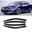 Tape-On Window Visors 4-Piece for 2016-2024 Nissan Maxima Sun Rain Guards Shield Shade Smoke