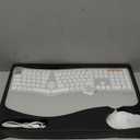 ProtoArc Ergonomic Wireless Keyboard Mouse, EKM01 Plus Full Size Ergo Bluetooth Keyboard Mouse Combo, Split Design, Wrist Rest, Multi-Device, Rechargeable, for Windows/Mac OS - White and Silver