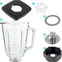 Replacement Parts 5-Cups Square Top Glass Jar Assembly With BladeCompatible with Oster Classic Series Blender and Osterizer blender