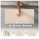 TYUU Small Bathroom Mat Quick Dry, Bathroom Rugs Non Slip Washable Thin Absorbent Bath Mat Fits Under Door Bathroom Floor Mat Perfect for Bath, Shower, or Sink 12"x12"/1'x1‘ Beige