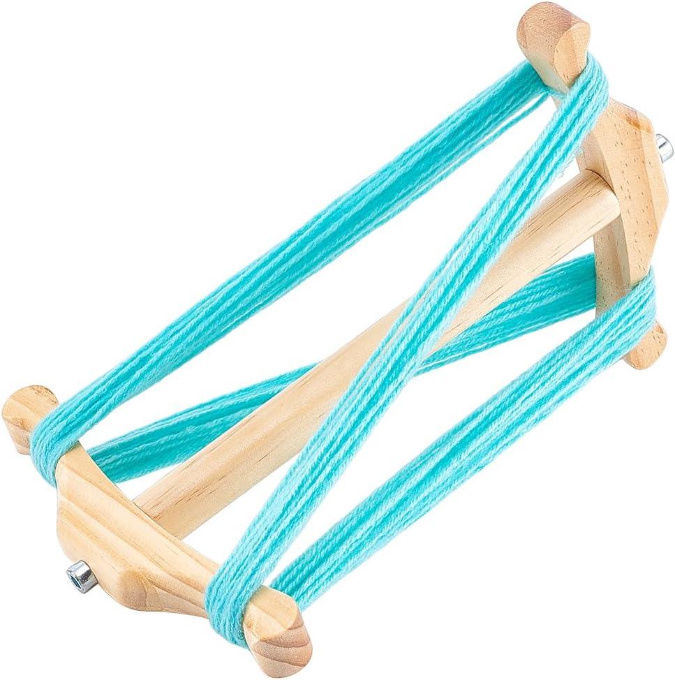 BENECREAT Niddy Noddy, Burlywood Wooden Spinning Tool for Yarn Spinning, Handspun Yarn, Ply, Creating Skein, 7.87x6.3x0.8 Inch