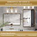 ANDY STAR Hand-Forged Gold Bathroom Mirrors for Wall, 24x36 Inch Vintage Solid Steel Metal Frame Bathroom Vanity Mirror, Antique Rounded Rectangle Wall Mirror, Hangs Horizontally or Vertically