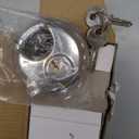 Guliffen Keyed Alike Storage Lock,Stainless Steel Disc Padlock with Same Key for Storage Unit, Sheds, Garages and Trailer, 4 Pack