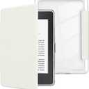 MOROCK Case for 6" Kindle Paperwhite 5th/6th/7th Generation 2012-2017 Released(Model No. EY21 & DP75SDI), Premium Lightweight PU Leather and PC Clear Acrylic Back Cover, Auto Wake/Sleep, White