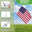 Hahafelt Portable Flag Pole Kit with 3'x5' American Flag-PVC Telescoping Flagpole for RV, Camping, Tailgate-Tire Mount & Ground Stake, Rotating Spinner Design(Slanted Design)
