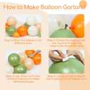 141pcs Little Cutie Orange and White Balloon Arch Garland Kit with Sage Green Orange Nude Sand White Balloons for Birthday Party Little Cutie Baby Shower Decorations
