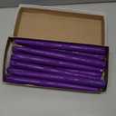 New Burning Formula Unscented Dripless 10-Inch Taper Candles Set of 12 - Purple, for Wedding, Dinner - Smokeless, Long Burning - Hand Poured, Colored Tall Candlesticks - Prpura