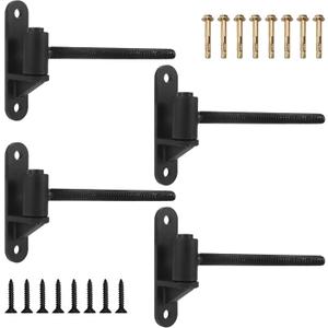 4 Pack 8'' J Bolt Gate Hinge, Wall Mount Gate Hinges for Wooden Fence Metal Gate, Heavy Duty Carbon Steel Farm Gate Hinge with Screws