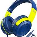 ELECDER Kids Headphones, S8 Wired Headphones for Kids with Microphone for Boys Girls, Adjustable 85dB/94dB Volume Limited, 3.5 mm Jack for School/Kindle/Smartphones/Tablet/Airplane Travel(Navy/Green)