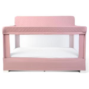 Baby Delight Lunaire Full Size Crib | Breathable Mesh Baby Crib | Tool-Free Assembly Baby Bed | 100% GOTS Certified Organic Cotton Fabric | Organic Rose