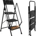 LEADALLWAY 3 Step Ladder with Handrails 330lbs Capacity