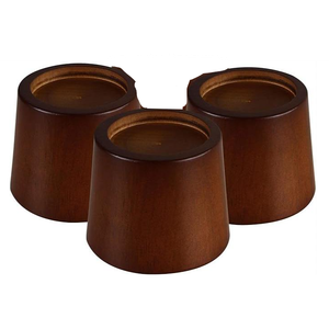 Wood Bed Furniture Risers Blocks - 3 inch Set of 3 Bed Risers, Heavy Duty Solid Wood Round Risers, Sofa Riser with Non-Slip Pad, Create Storage Space and Easy Cleaning for The Sweeper 3 Pack