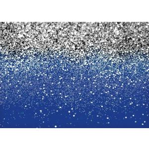 LYCGS 8x6ft Blue and Silver Backdrop Birthday Silver Spots Bokeh Wedding Prom Graduation Photography Background X-79 (Multi)