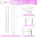 24 Pcs Hurricane Candle Holder Sleeve, H:16" D:2" Bottomless Glass Cylinder Candleholder Tall Clear Glass Cylinder Open Both Ends, Chimney Tube Cover, Open Ended Candle Shade