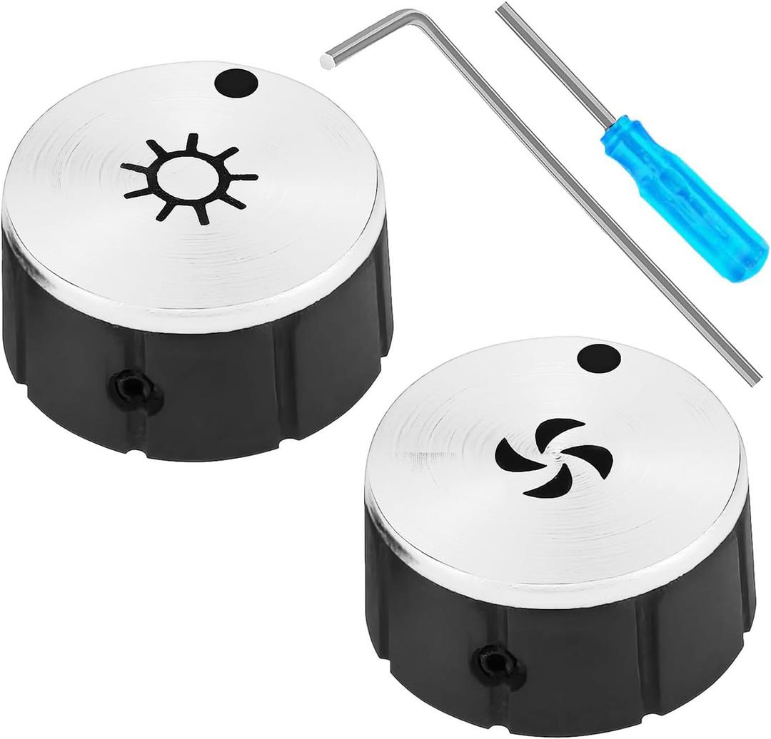 SV08355 Blower and Light Control Knobs, Replacement for Broan E60 E64 Range Hoods Blower Fan Motor and Light Switch, Compatible with SV08355, V08355, 1932986, AP4980185