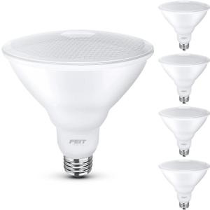 Feit Electric LED PAR38 Bulbs, 75W Equivalent, Non Dimmable, 5000k Daylight, 750 Lumens, 10 Year Lifetime, E26 Base, PAR38 Flood Lights, CRI 90, Damp Rated, 4 Pack, PAR38/950CA10K/MP/4