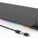 Computer Speakers for Desktop Pc,Bluetooth PC Speakers with Headphone Output,2 Ways Connect Monitor Desktop Speakers for Windows,Linux,Mac Air/Pro Phones(USB-C to USB Adapter Included)