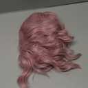 MISSQUEEN 18Inch Shrot Wavy Pink Wigs for Women Synthetic Heat-resistant Natural Realistic Middle Parting Light Pink Hair for Everyday Hairstyle Cosplay Party Halloween Use