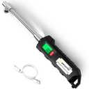 Chrome Plated Steel Dual Head Tire Inflator - 150 PSI, Backlight LCD & Flashlight, Rechargeable for Semi, Truck, RV & Cars (Digital Pressure Gauge(green back light))