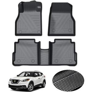 KUST Floor Mats for 2018-2024 Nissan Kicks All Weather Protection, TPE Rubber Car Mats Front Rear 2 Row Floor Liners for Kicks Accessories, Custom Fit Non-Slip High Edge