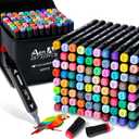 Alcohol Markers Set, 80 Color Dual Tip Art Drawing Markers, Artist Pens with Organizing Case for Adult Drawing Coloring Sketching