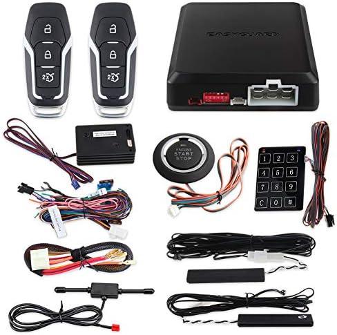 EASYGUARD EC002-FO2-NS Smart Key Passive keyless Entry Kits with Push Start Button Remote Start Password keypad Entry DC12V