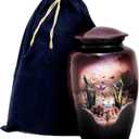 HLC Butterfly Purple Finish Cremation Urn for Human Ashes - Adult Funeral Urn Handcrafted - Affordable Urn for Ashes (Adult 200 lbs)  10.5 x 6 , Cremation Urn